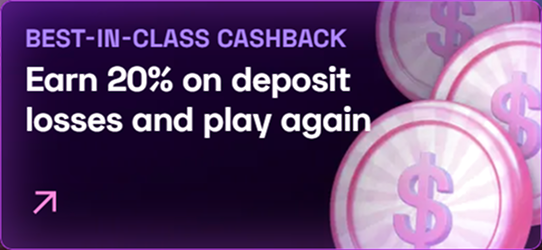Cashback twenty percent on losses pink coins