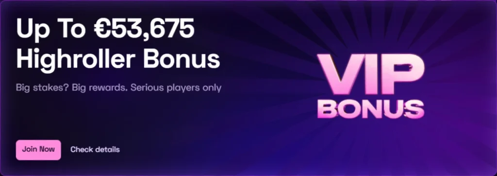 Highroller bonus up to 53675 euro Lussurio