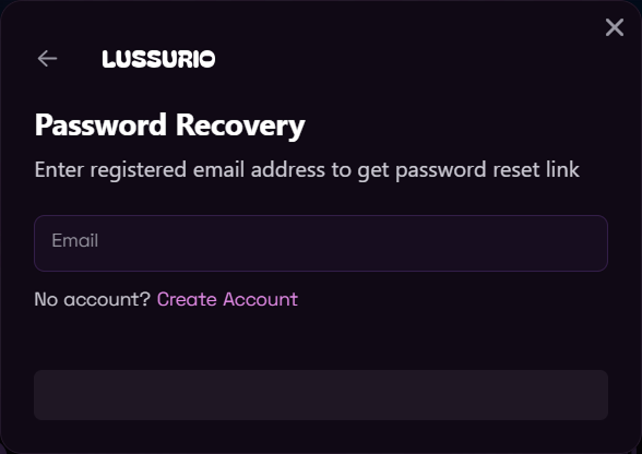 Password recovery Lussurio email form input link